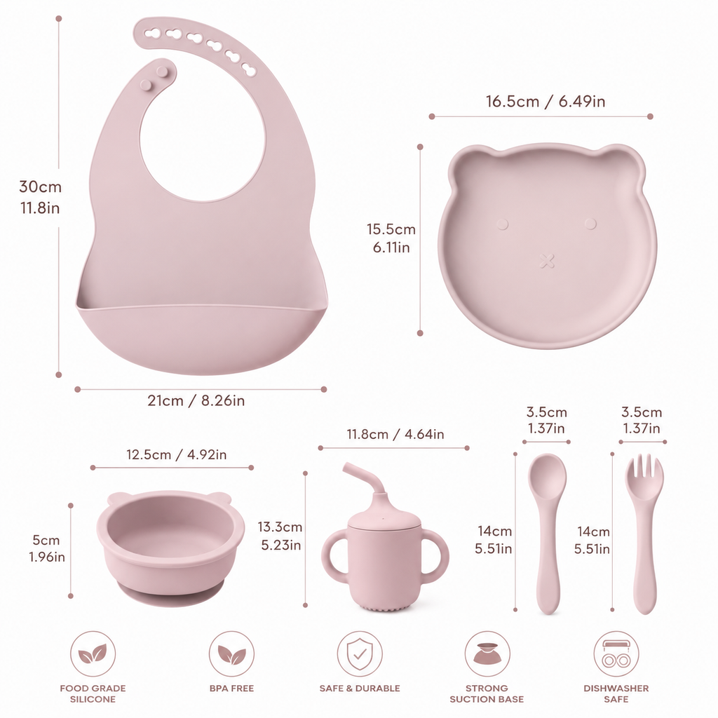 Bear Silicone Baby Feeding Set