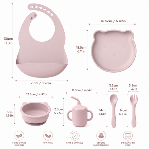 Bear Silicone Baby Feeding Set