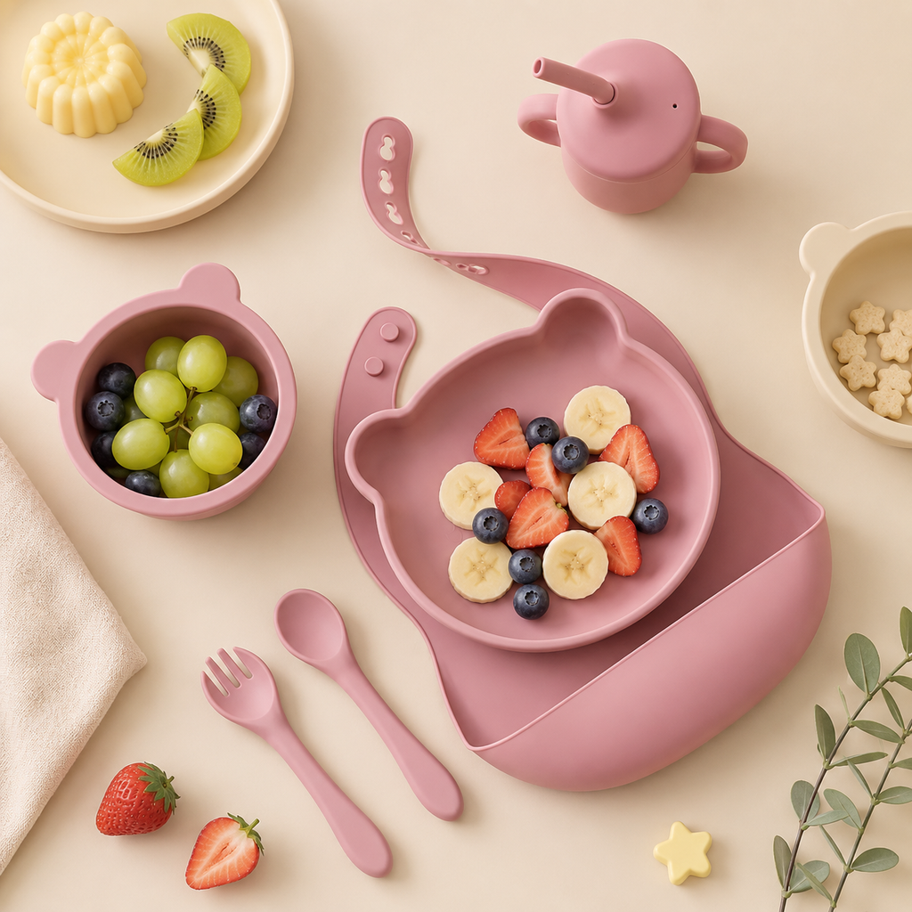 Bear Silicone Baby Feeding Set