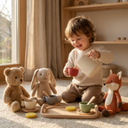 Toddler Tea Party Play Set – Silicone & Wood – Kidoriko