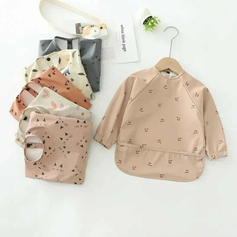 Waterproof Long Sleeve Smock Bib with Pocket – Kidoriko