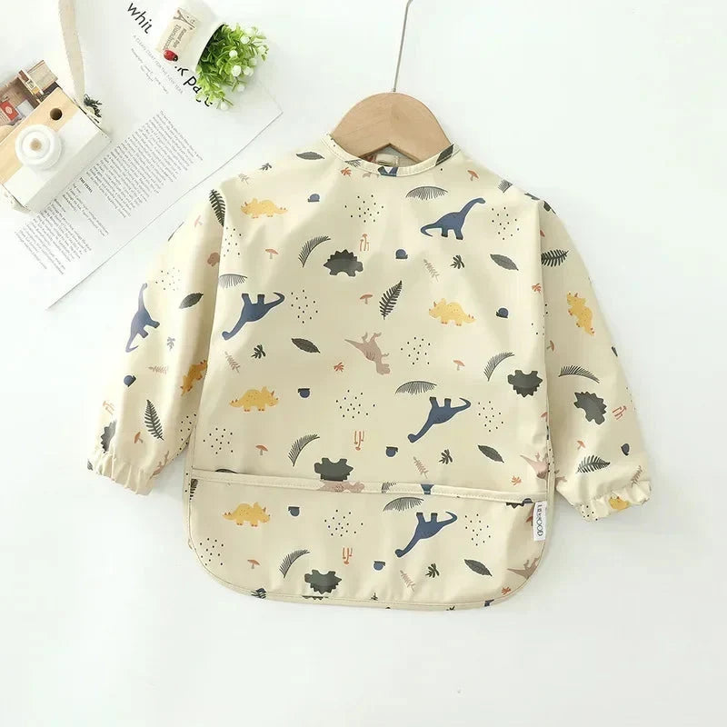 Waterproof Long Sleeve Smock Bib with Pocket – Kidoriko