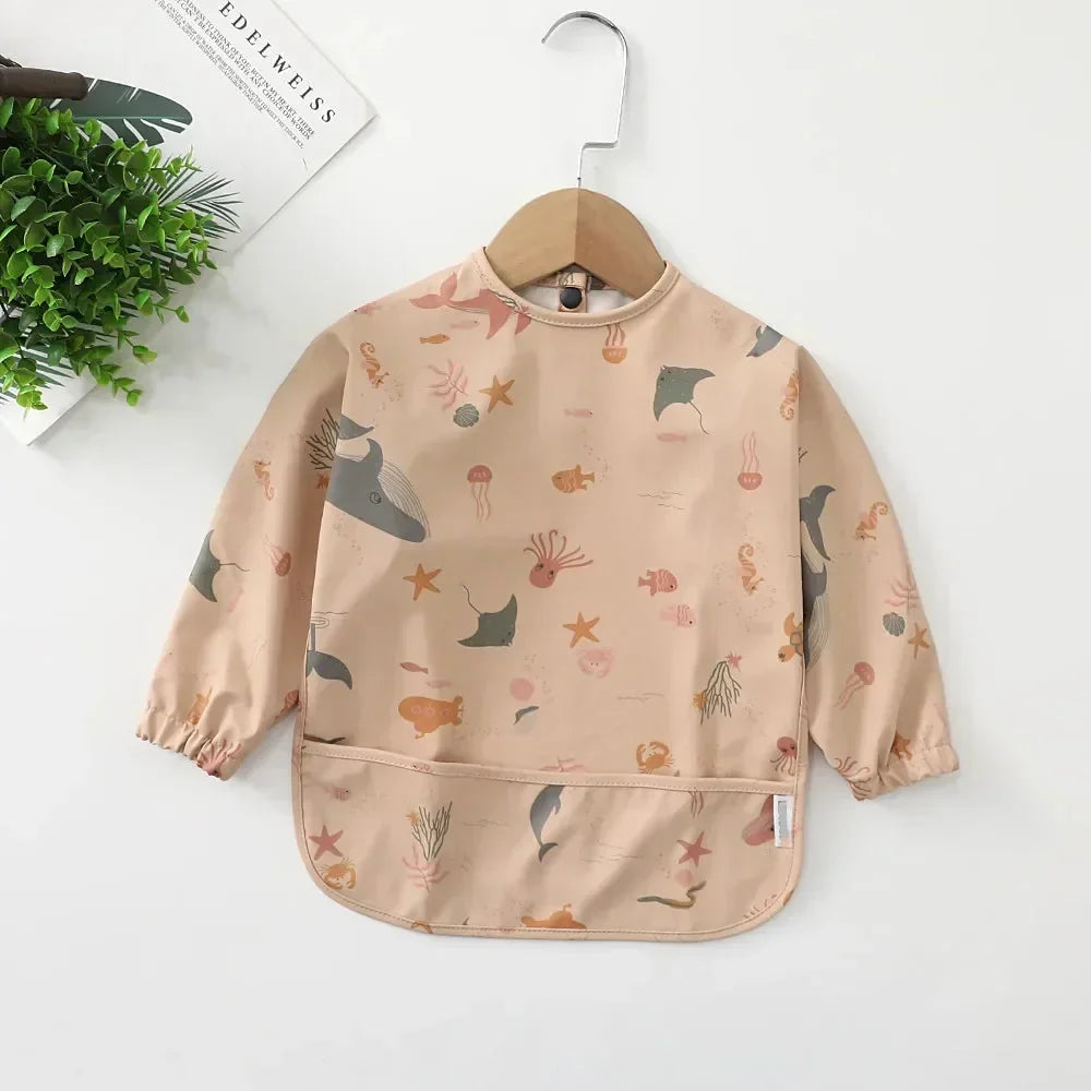 Waterproof Long Sleeve Smock Bib with Pocket – Kidoriko