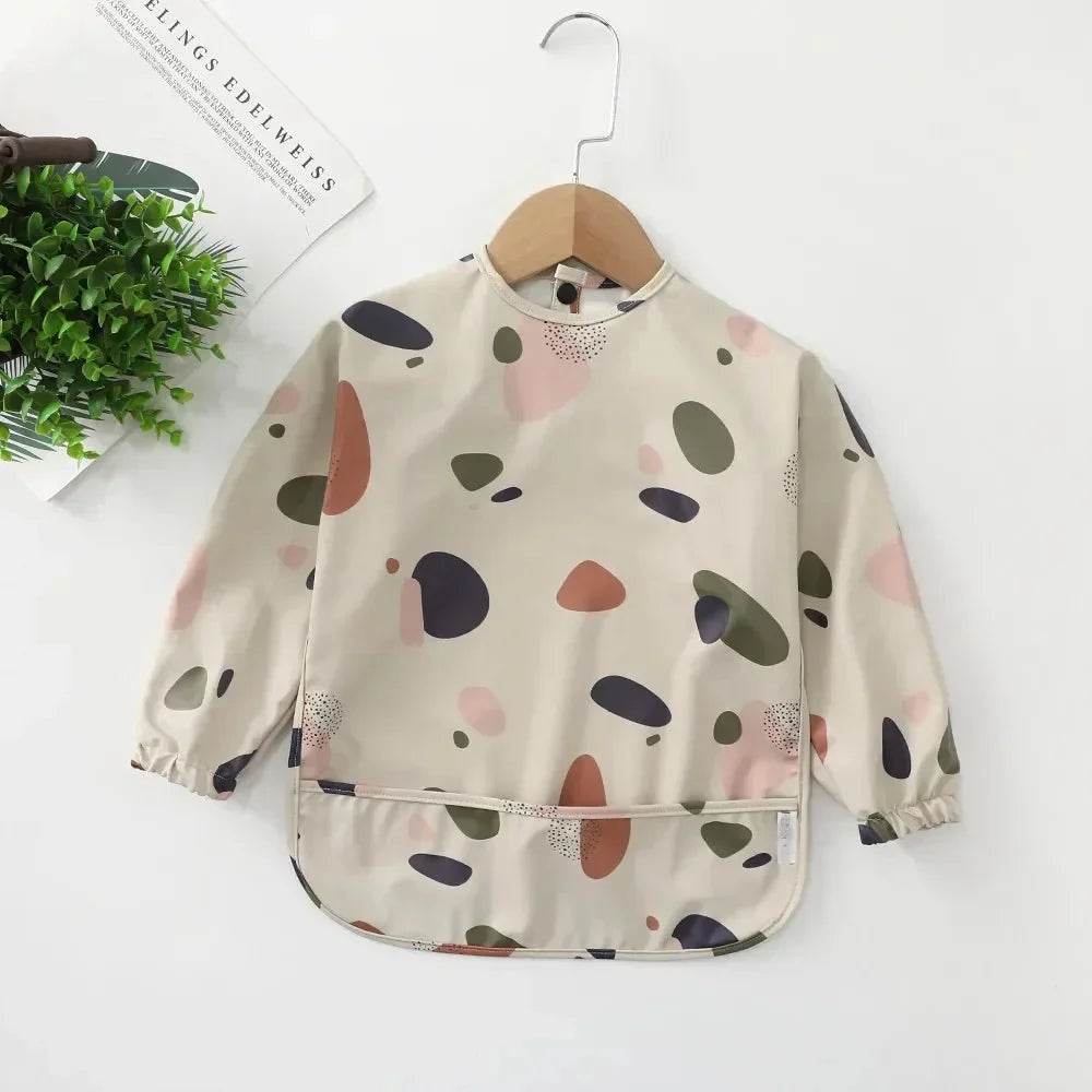 Waterproof Long Sleeve Smock Bib with Pocket – Kidoriko